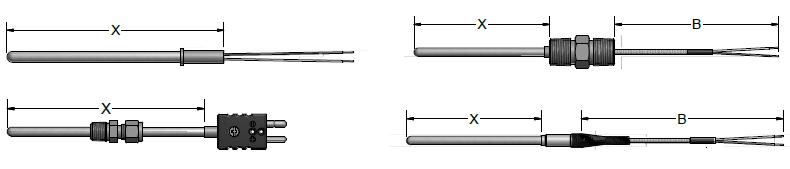 sheath terminations and leadwire transitions MgO Thermocouples