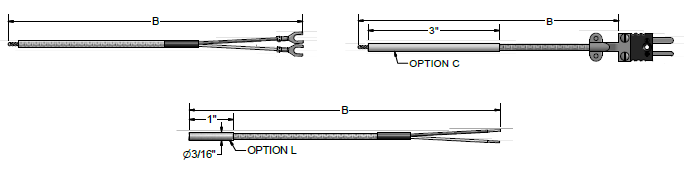 insulated wire type thermocouples